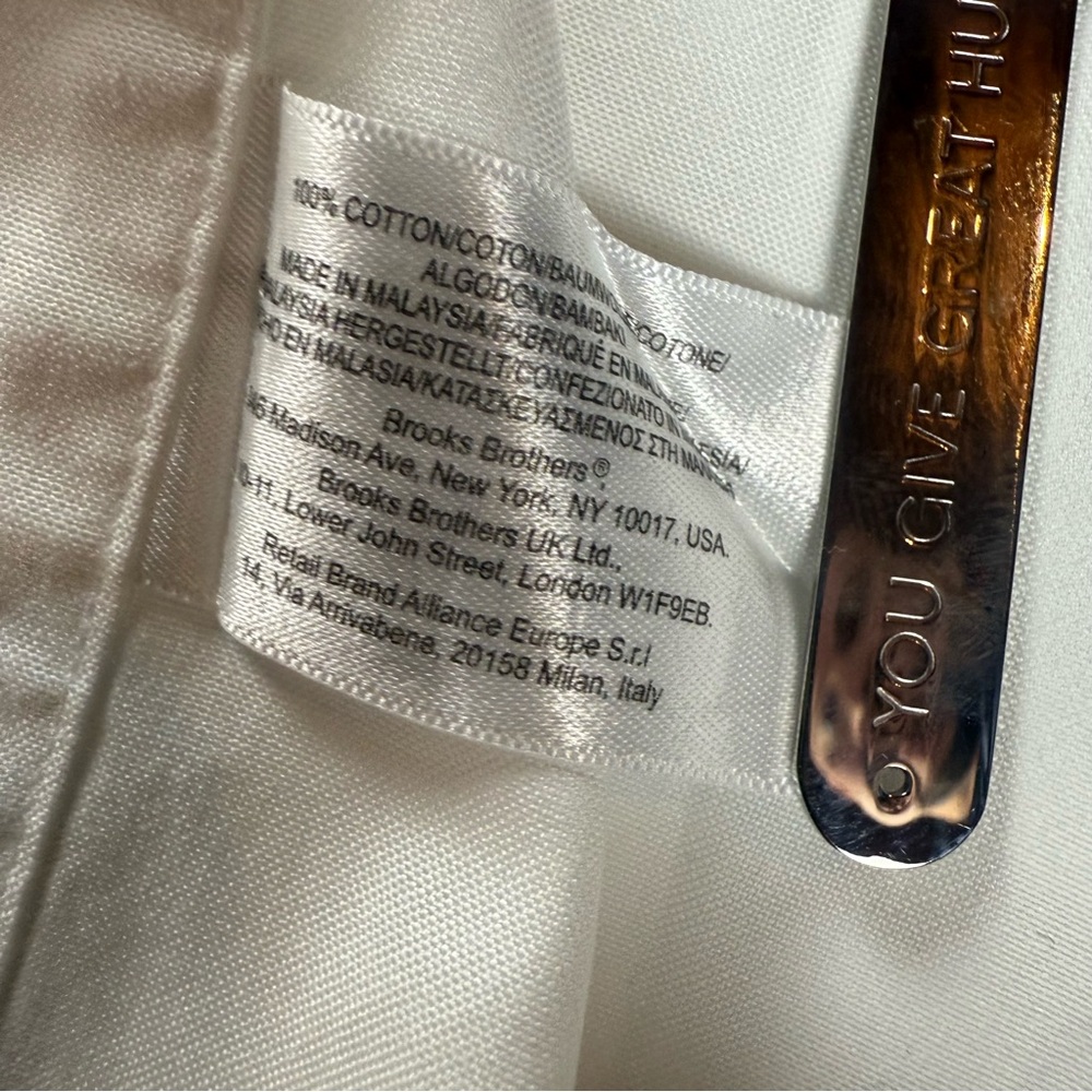 Brooks Brother Mens White Button Up Dress Shirt Mens 16 1/2- 33 - Picture 4 of 7